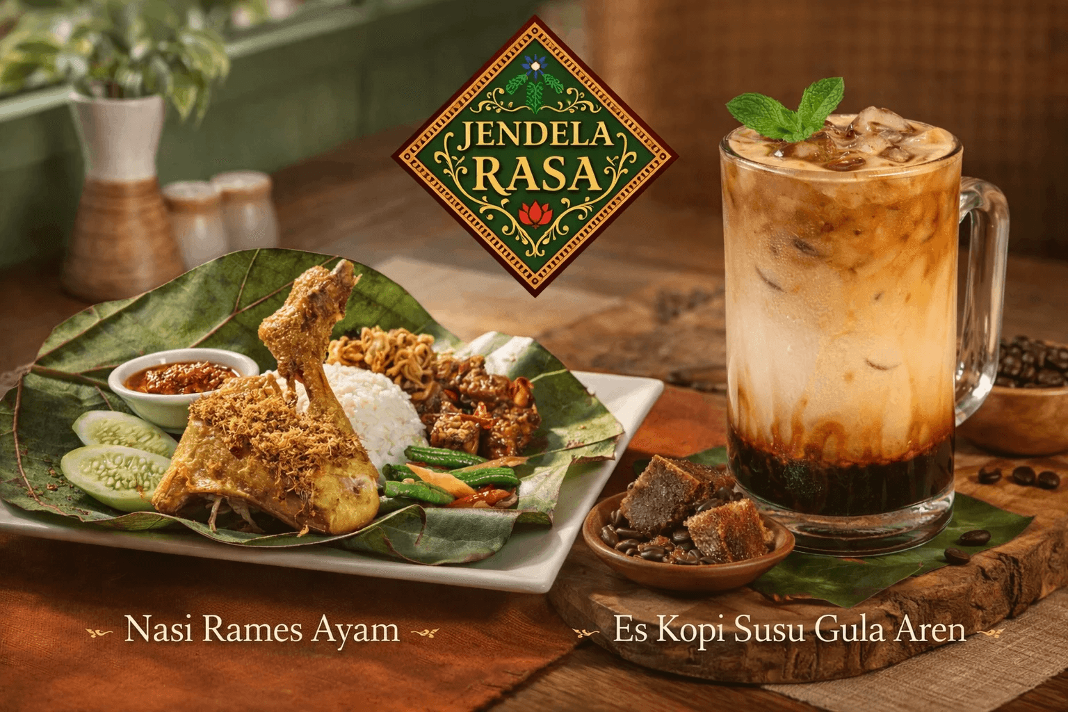 Nasi Rames Ayam & Es Kopi Susu Gula Aren